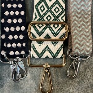 Crossbody Patterned Bag Straps Set of 3 USED excellent condition